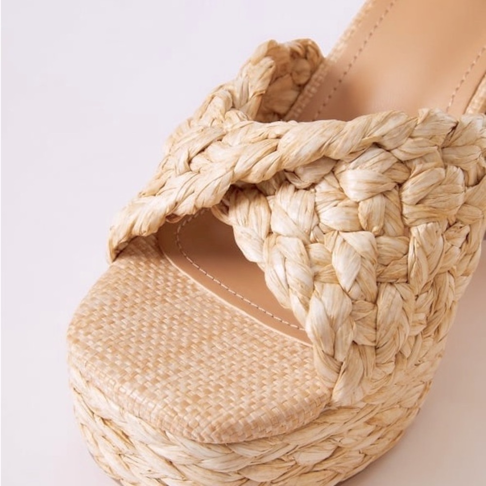 JustFab Women’s Rosalie Chunky Heel Espadrille Platform Sandals Shoes Size 11 - Picture 4 of 11